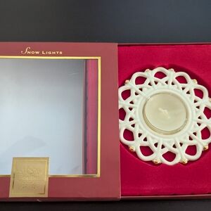 Lenox Snow Lights Ivory Candle Holder